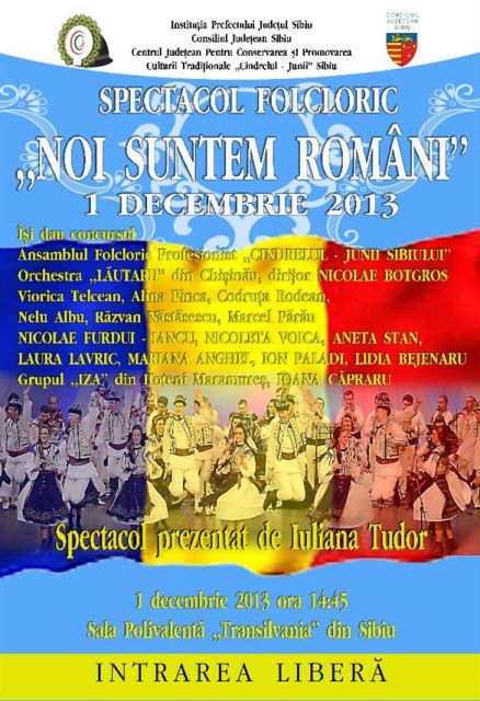 „Noi suntem români!” de 1 decembrie la Sibiu