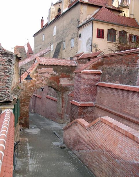 Entdecken Sie die Altstadt: der Treppen Durchgang in Hermannstadt