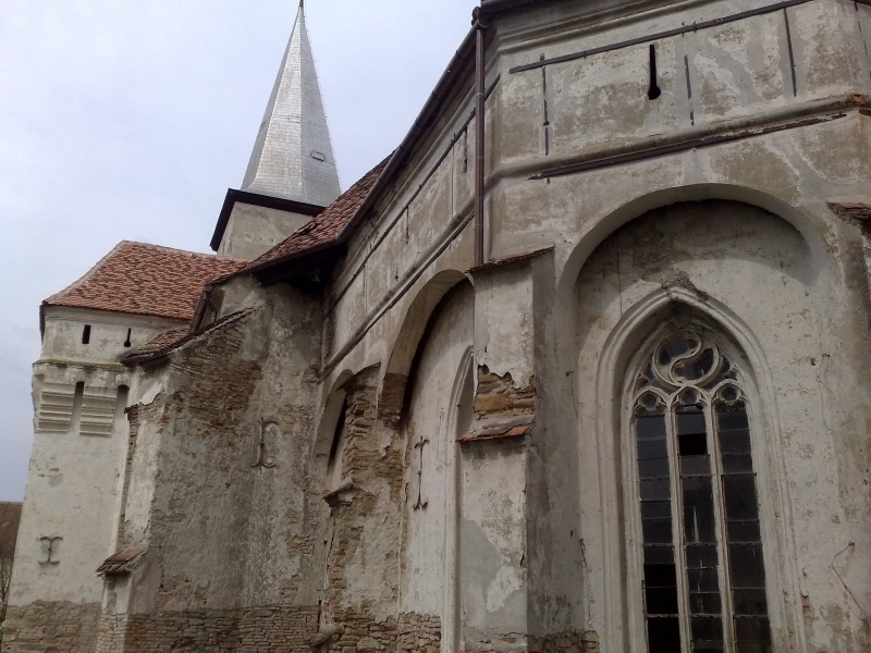 Meschen, die erste Wehrkirche aus Siebenbürgen die Prinz Charles besuchte