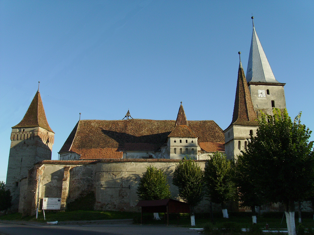 Meschen, die erste Wehrkirche aus Siebenbürgen die Prinz Charles besuchte